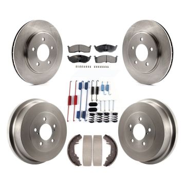 Front Rear Brake Rotor Ceramic Pad Drum Kit (7Pc) For Dodge Caravan Grand Plymouth Town & K8T-105822