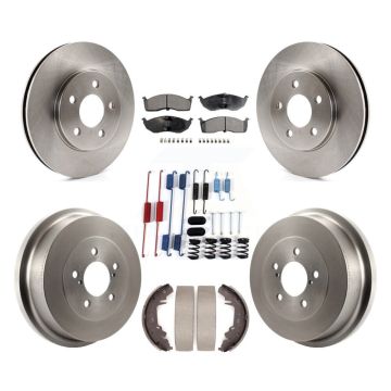 Front Rear Disc Brake Rotors Ceramic Pads And Drum Kit (7Pc) For Chrysler Grand Voyager K8T-105823