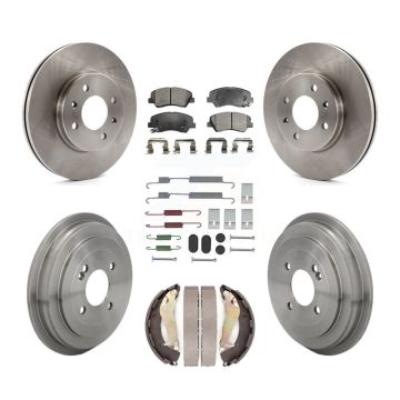 Front Rear Disc Brake Rotors Ceramic Pads And Drum Kit (7Pc) For Kia Rio K8T-105824