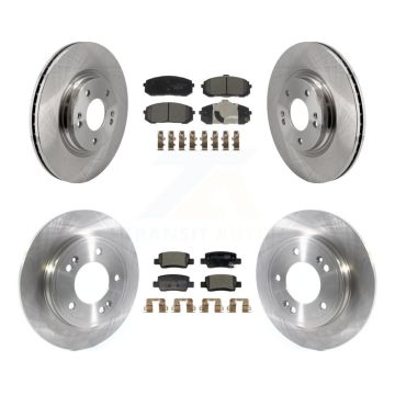 Front Rear Brake Rotors & Ceramic Pad Kit For Hyundai Elantra With Electric Parking K8T-105835
