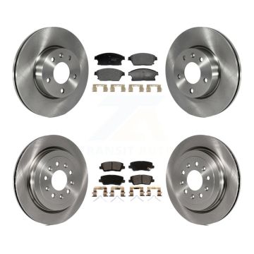 Front Rear Disc Brake Rotors And Ceramic Pads Kit For 2018 Cadillac ATS Base K8T-105858