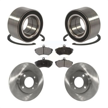 Front Wheel Bearing Disc Brake Rotors And Ceramic Pads Kit For 1996 Volkswagen Golf 1.9L KBB-100002