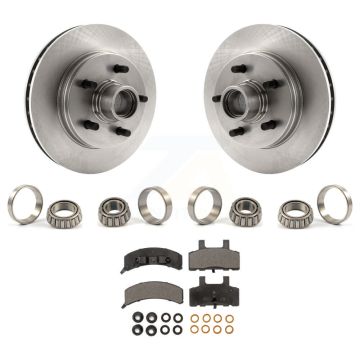 Front Brake Hub Rotor Inner & Outer Race Bearing Set Pads Kit For C1500 Chevrolet GMC KBB-1000068T