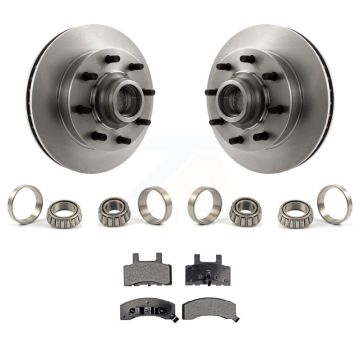 Front Disc Brake Hub Rotor Inner & Outer Race Bearing Set Pad Kit For GMC Yukon C1500 KBB-1000088T