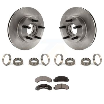 Front Brake Hub Rotor Inner & Outer Race Bearing Set Pads Kit For Ford Ranger Mazda KBB-1000128T