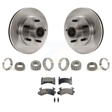 Front Brake Hub Rotor Inner & Outer Race Bearing Set Pads Kit For Chevrolet S10 GMC KBB-1000138T