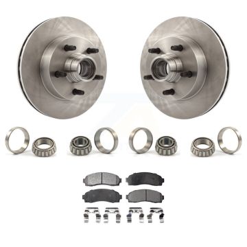 Front Brake Hub Rotor Inner & Outer Race Bearing Set Pads Kit For Mazda B2300 B3000 KBB-1000148T