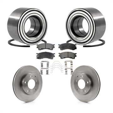 Front Wheel Bearing Brake Rotor And Pad Kit For 2002 Mazda 626 2.5L with Drum rear brakes KBB-100023
