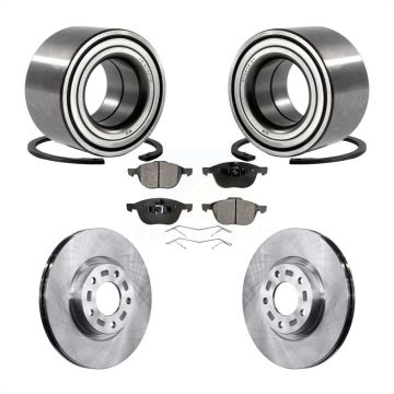 Front Wheel Bearing Brake Rotor Pads Kit For 2005 Mazda 3 2.3L with Non-ABS From 01 05 KBB-100025