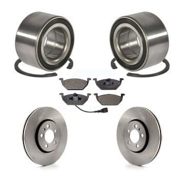 Front Wheel Bearing Disc Brake Rotors And Pads Kit For 2000-2001 Volkswagen Golf 2.0L KBB-100036