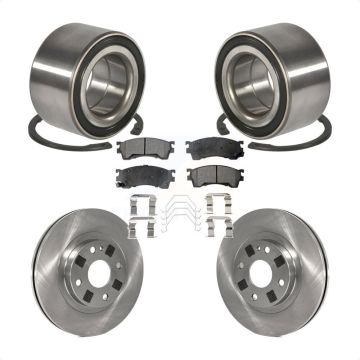 Front Wheel Bearing Disc Brake Rotor And Ceramic Pad Kit For 1999-2000 Mazda Protege 1.8L KBB-100037