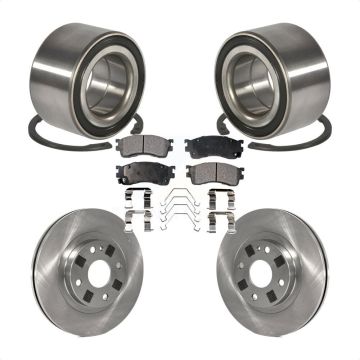 Front Wheel Bearing Disc Brake Rotors And Ceramic Pads Kit For Mazda Protege KBB-100038
