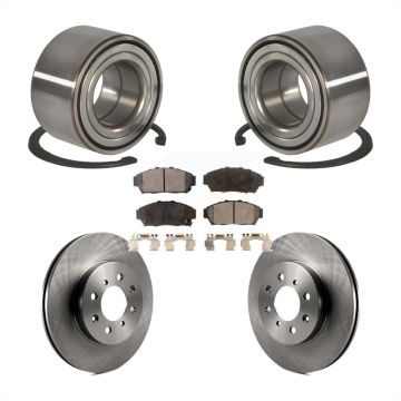 Front Wheel Bearing Brake Rotor & Pad Kit For 1994-1995 Honda Civic EX with Coupe Non-ABS KBB-100044