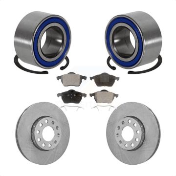 Front Wheel Bearing Disc Brake Rotors And Ceramic Pads Kit For Volkswagen Passat Audi A4 KBB-100054