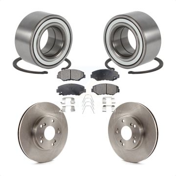 Front Wheel Bearing Disc Brake Rotors And Ceramic Pads Kit For Honda CR-V KBB-100097