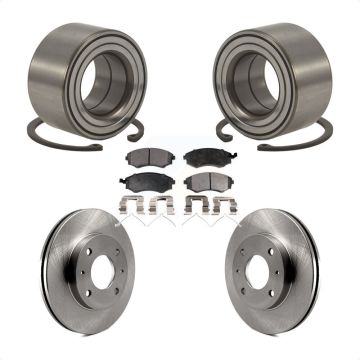 Front Wheel Bearing Disc Brake Rotors And Ceramic Pads Kit For Hyundai Tiburon Elantra KBB-100099