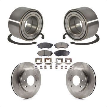 Front Wheel Bearing Disc Brake Rotors And Ceramic Pads Kit For Nissan Sentra 1.8L KBB-100118