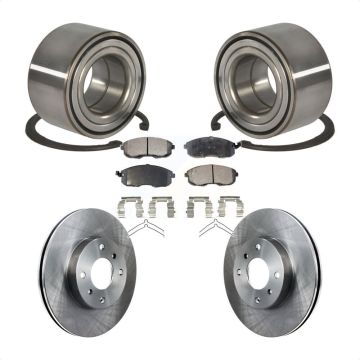 Front Wheel Bearing Disc Brake Rotors And Ceramic Pads Kit For Nissan Sentra KBB-100119