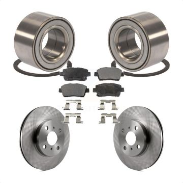 Front Wheel Bearing Disc Brake Rotors And Ceramic Pads Kit For 2001-2005 Toyota Echo KBB-100122
