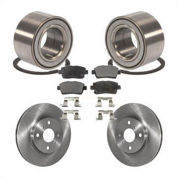 Front Wheel Bearing Disc Brake Rotors And Ceramic Pads Kit For 2004-2006 Scion xB xA KBB-100125