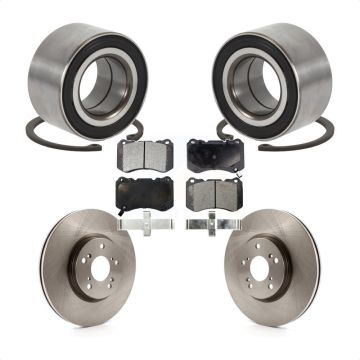 Front Wheel Bearing Disc Brake Rotors And Ceramic Pads Kit For Acura TL KBB-100160