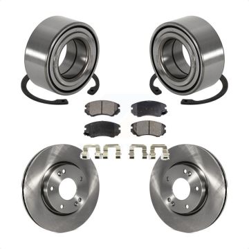 Front Wheel Bearing Disc Brake Rotors And Ceramic Pads Kit For Hyundai Tiburon KBB-100168