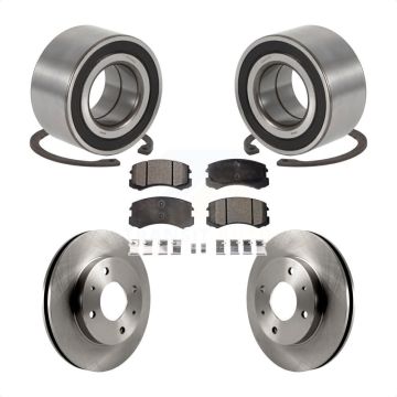 Front Wheel Bearing Disc Brake Rotors And Ceramic Pads Kit For Mitsubishi Lancer KBB-100178
