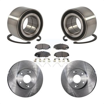 Front Wheel Bearing Disc Brake Rotor Pads Kit For 2014-2015 Honda Civic Touring with 1.8L KBB-100215