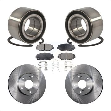 Front Wheel Bearing Disc Brake Rotors And Ceramic Pads Kit For Honda Civic KBB-100217
