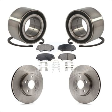 Front Wheel Bearing Brake Rotor Pads Kit For Honda Civic EX with 1.8L Manual transmission KBB-100227