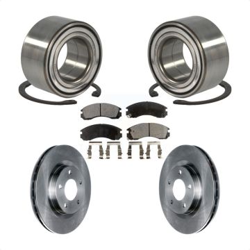 Front Wheel Bearing Disc Brake Rotors And Ceramic Pads Kit For 2017 Mitsubishi Lancer FWD KBB-100230