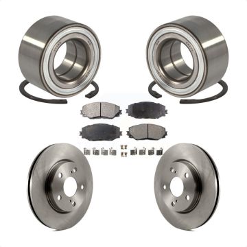 Front Wheel Bearing Disc Brake Rotors And Ceramic Pads Kit For 2017-2018 Toyota Prius V KBB-100263