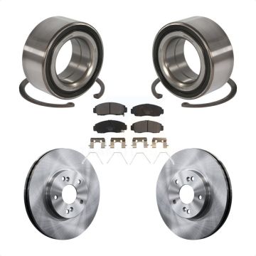 Front Wheel Bearing Disc Brake Rotors And Ceramic Pads Kit For Honda Accord Acura TSX KBB-100268