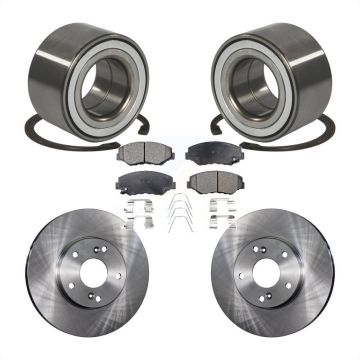 Front Wheel Bearing Disc Brake Rotors And Ceramic Pads Kit For 2016 Honda CR-Z KBB-100285