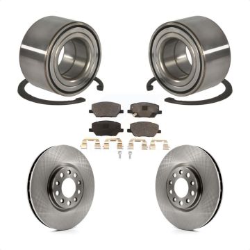 Front Wheel Bearing Disc Brake Rotors And Ceramic Pads Kit For 2016-2018 Fiat 500X KBB-100307