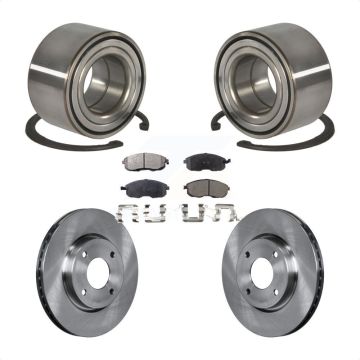 Front Wheel Bearing Disc Brake Rotor And Ceramic Pads Kit For 2010-2011 Nissan Versa 1.8L KBB-100308