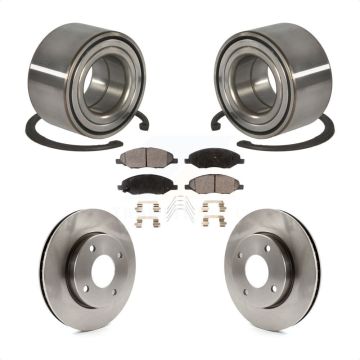 Front Wheel Bearing Disc Brake Rotor And Ceramic Pads Kit For 2010-2011 Nissan Versa 1.6L KBB-100309