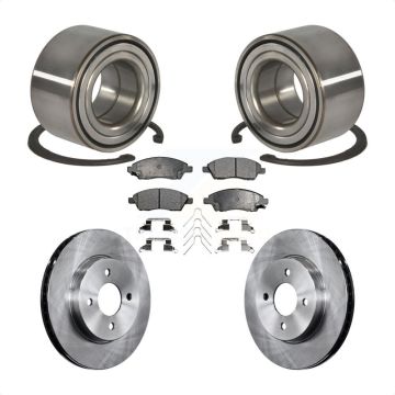 Front Wheel Bearing Disc Brake Rotors And Ceramic Pads Kit For Nissan Micra Versa Note KBB-100311