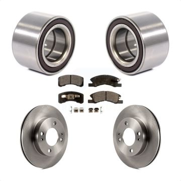 Front Wheel Bearing Disc Brake Rotor And Ceramic Pads Kit For 2014-2015 Mitsubishi Mirage KBB-100334