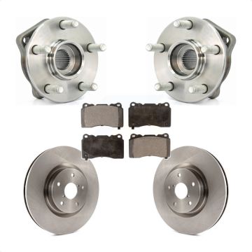 Front Hub Bearing Assembly Disc Brake Rotor And Pads Kit For 2014 Subaru WRX Limited Base KBB-100519