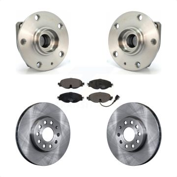 Front Hub Bearing Assembly Disc Brake Rotor Pad Kit For Volkswagen Golf SportWagen e-Golf KBB-100583