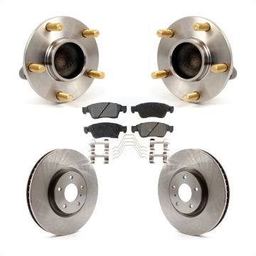 Front Hub Bearing Brake Rotor & Pads Kit For 2007 INFINITI G35 With Single Piston Caliper KBB-100599