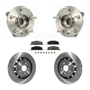 Front Hub Bearing Assembly Disc Brake Rotor Pads Kit For Ford Flex Taurus Lincoln MKT MKS KBB-100613