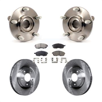 Front Hub Bearing Assembly Brake Rotor Pad Kit For 2007-2012 Nissan Sentra SE-R with 2.5L KBB-100659