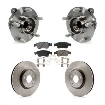 Front Hub Bearing Assembly Disc Brake Rotor And Ceramic Pads Kit For INFINITI G37 G35 Q60 KBB-100708