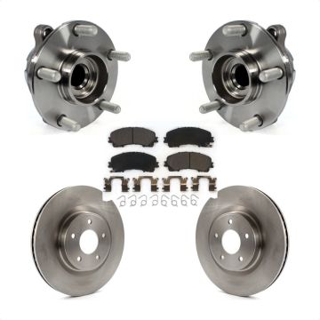 Front Hub Bearing Assembly Disc Brake Rotors And Pads Kit For INFINITI Q50 QX50 Q60 RWD KBB-100711