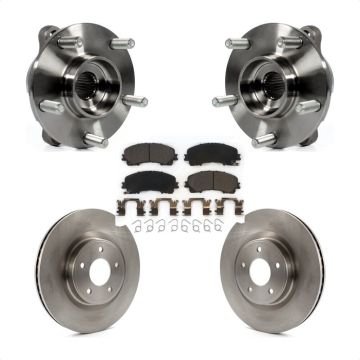 Front Hub Bearing Assembly Disc Brake Rotors And Pads Kit For INFINITI Q50 QX50 Q60 AWD KBB-100717