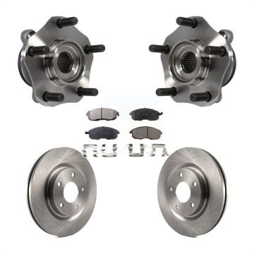 Front Hub Bearing Assembly Brake Rotor & Pad Kit For 2017-2019 Nissan Sentra Turbocharged KBB-100742