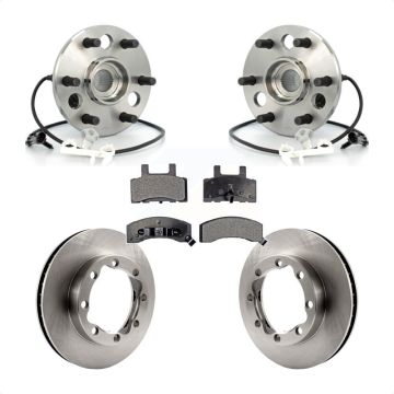Front Hub Bearing Brake Rotor & Pads Kit For 98-99 Chevrolet Tahoe 4WD with DIESEL engine KBB-100781