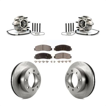 Front Hub Bearing Brake Rotor & Pad Kit For Ford F-250 Super Duty With Single Rear Wheels KBB-100860